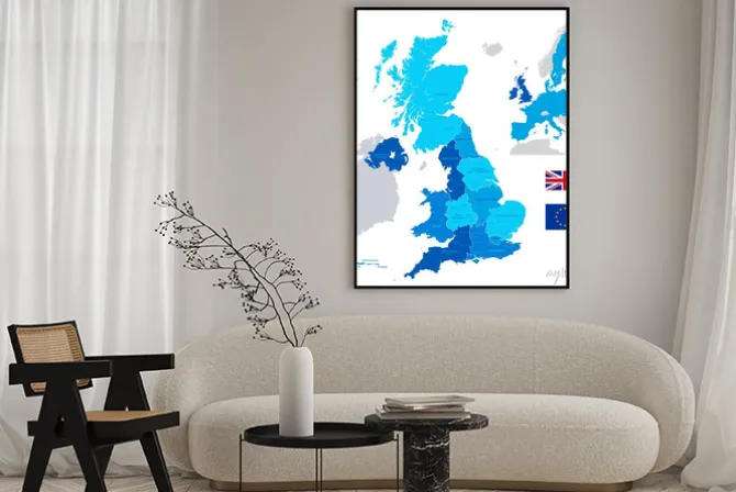 Plakat: Wektorowa mapa administracyjna uk