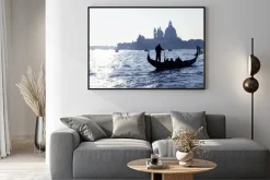 Plakat: Wenecja, canal grande mit gondel und kirche santa maria della