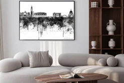 Plakat: Wenecja skyline czarno akwarelą