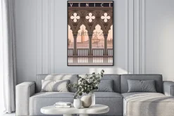 Plakat: Wenecja w stylu pocztówki retro