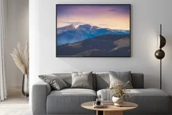 Plakat: Widok górskiego krajobrazu ze śniegiem