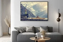 Plakat: Widok na góry, annapurnas w nepalu.