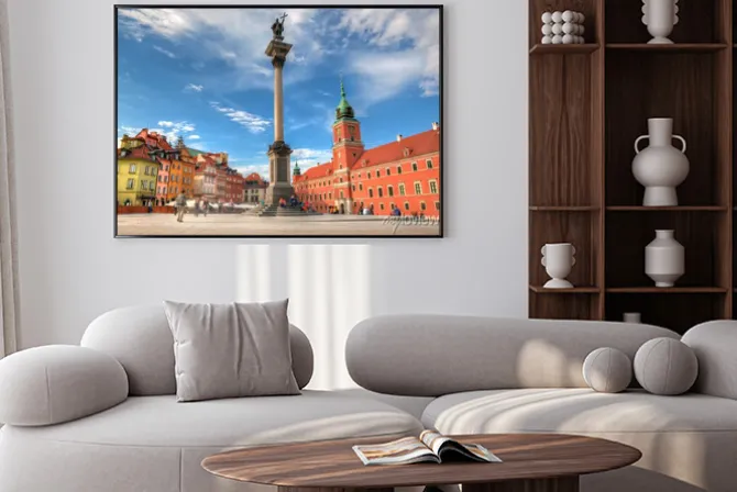 Plakat: Widok na rynek starego miasta w warszawie