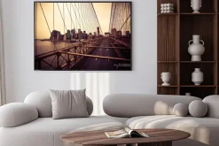 Plakat: Widok z dzielnicy finansowej z brooklyn bridge