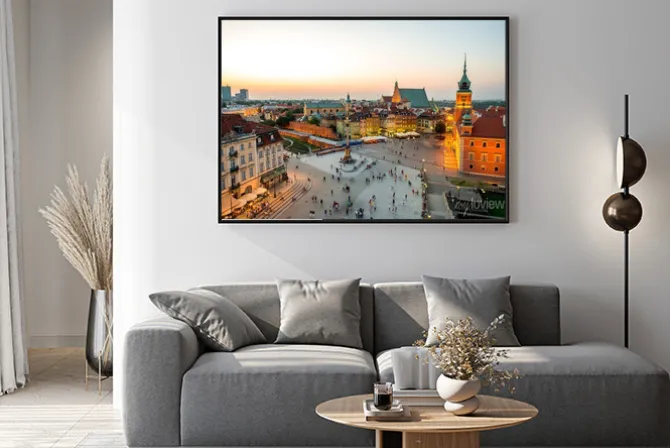 Plakat: Widok z góry na starym mieście w warszawie