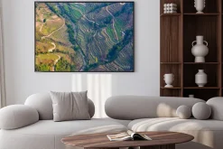 Plakat: Widok z lotu ptaka na polach ryżowych w pobliżu pokhara