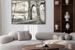 Plakat: Widok z mostu brooklińskiego vintage