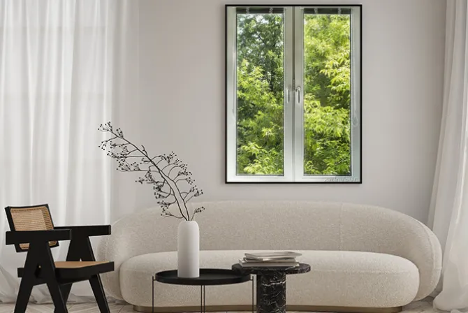 Plakat: Widok z okna na las