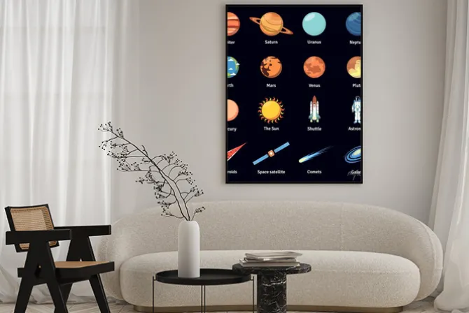 Plakat: Wielokolorowe zestaw ikon kosmos