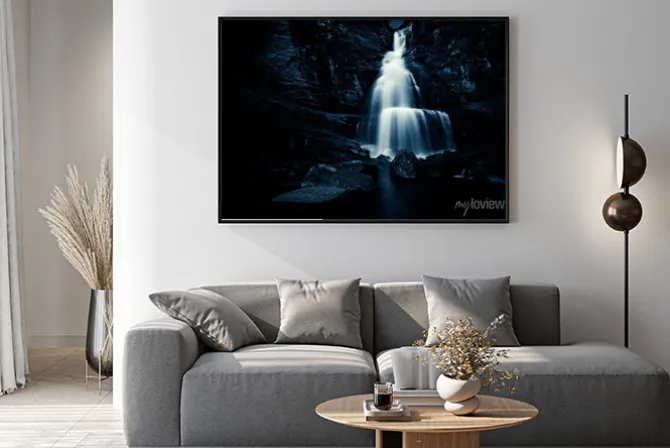 Plakat: Wodospad w nocy