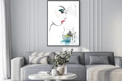 Plakat: Woman and island in glass