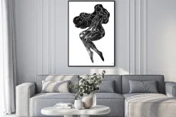 Plakat: Woman body silhouette. raster illustration of a female. raster