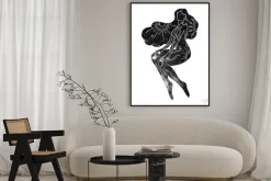 Plakat: Woman body silhouette. raster illustration of a female. raster