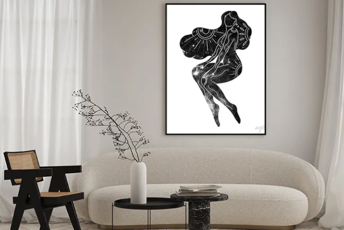 Plakat: Woman body silhouette. raster illustration of a female. raster