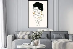 Plakat: Woman praying illustration design in vector.