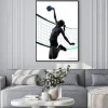 Plakat: Woman volleyball players isolated silhouette