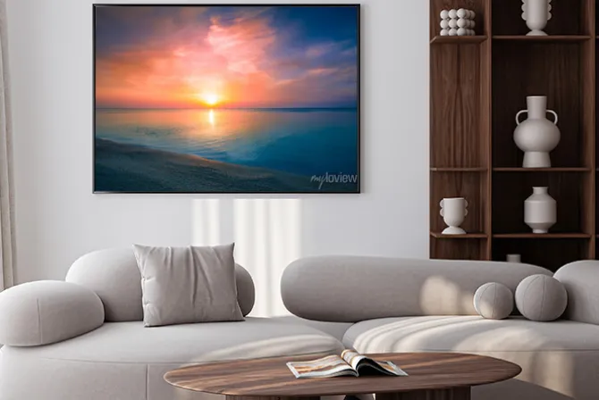 Plakat: Wschód słońca nad morzem