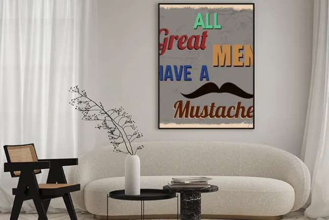 Plakat: Wszyscy wielcy ludzie mają wąsy retro plakat