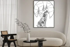 Plakat: Wycie wolf geometric