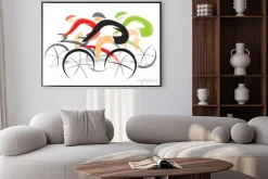 Plakat: Wyścig rowerów