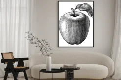 Plakat: Wygrawerowane ilustracją vector jabłoni