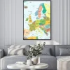 Plakat: Wykaz europejskich miast na mapie