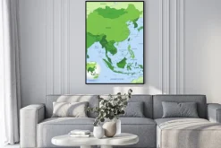 Plakat: Wysoki szczegółów mapy wektorowe dalekiego azji wschodniej