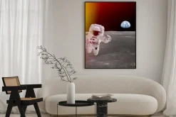 Plakat: Wysokiej jakości odizolowane astronauta kompozytowe w przestrzeni;