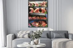 Plakat: Wyświetlacz suchej aged mięsa w butchers shop