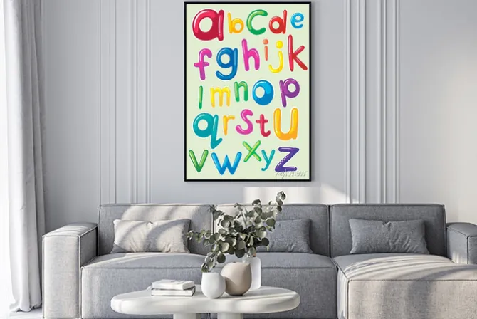 Plakat: Wzór czcionki z alfabet angielski