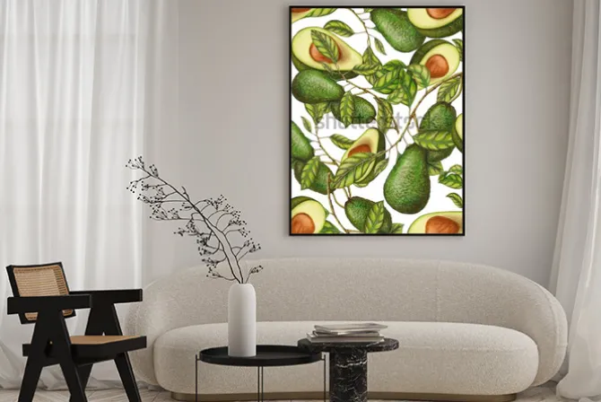 Plakat: Wzór ręcznie rysowane awokado