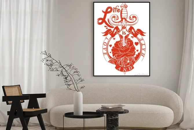 Plakat: Życie jest miłością i nienawiścią