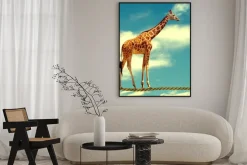 Plakat: Żyrafa na liny