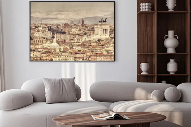 Plakat: Zabudowa rzymu z lotu ptaka