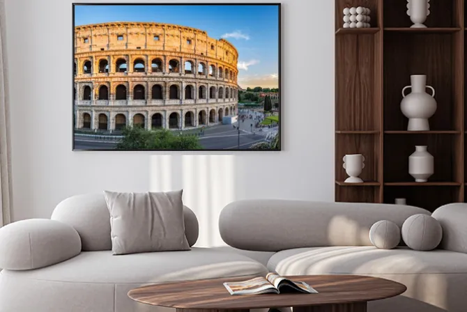 Plakat: Zachód słońca na koloseum - rzym - włochy