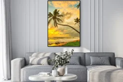 Plakat: Zachód słońca nad morzem