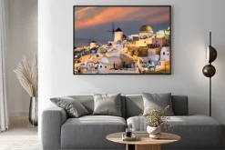 Plakat: Zachód słońca w oia, santorini, grecja