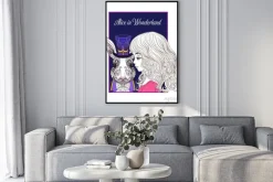 Plakat: Zając lub królik w kapeluszu z bajki alice in wonderla