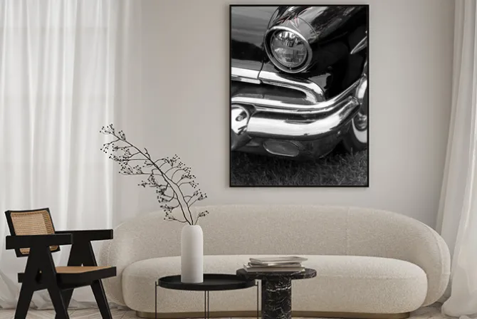 Plakat: Zamknij si? prawe reflektor czarnego b? yszcz? ce klasyczny rocznika