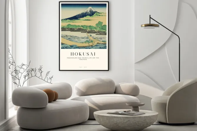 Plakat: Zatoka tagonoura w pobliżu ejiri pejzaż autorstwa hokusai