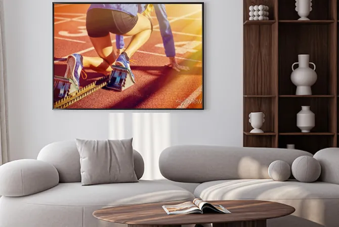 Plakat: Zawodnik gotowy do biegu