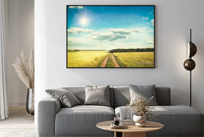 Plakat: Zdjęcie retro z polną łąką