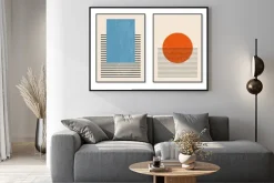 Plakat: Zestaw geometrycznych kompozycji w stylu bauhaus