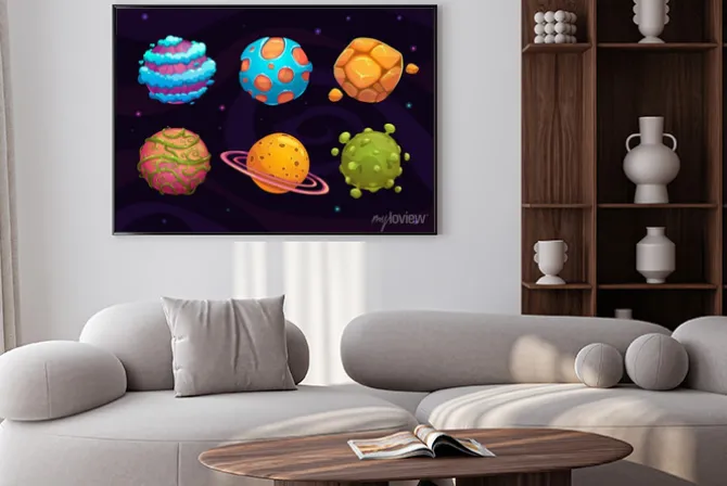 Plakat: Zestaw kreskówek fantasy planety