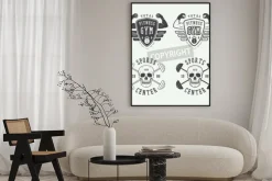 Plakat: Zestaw logo siłowni, etykiet i znaczków w stylu vintage