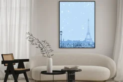 Plakat: Zima w paryżu tła