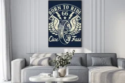 Plakat: Znak motocyklowy z napisami