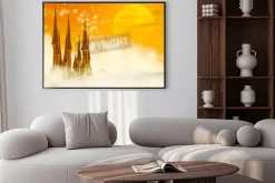 Plakat: Złoty bajkowy zamek w chmurach