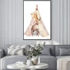 Plakat: Zwierzątka w boho tipi dla dzieci