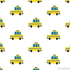 Tapeta: ? ó? ty rysunek taxi bezszwowych wzór